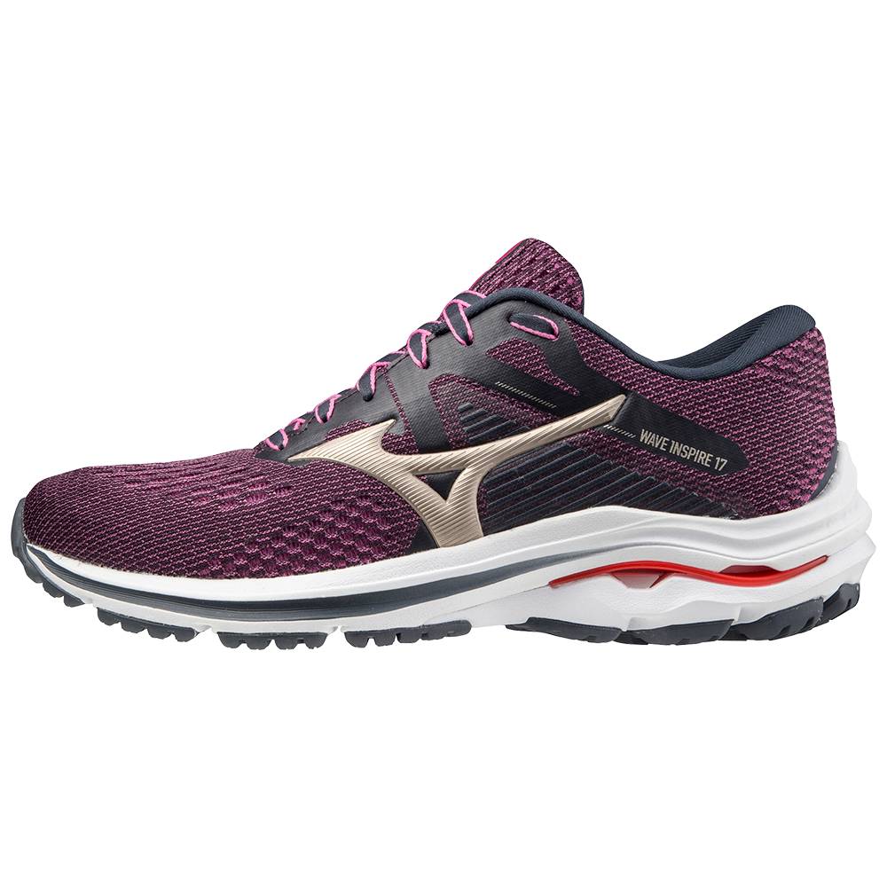 Mizuno Wave Inspire 17 - Bayan Koşu Ayakkabısı - Mor/Beyaz Türkiye (NHSUBJ-714)